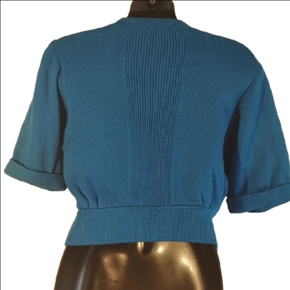 St. John By Marie Grey Vintage Blue Cardigan. See Measurements For Your Fit. - Picture 4 of 12